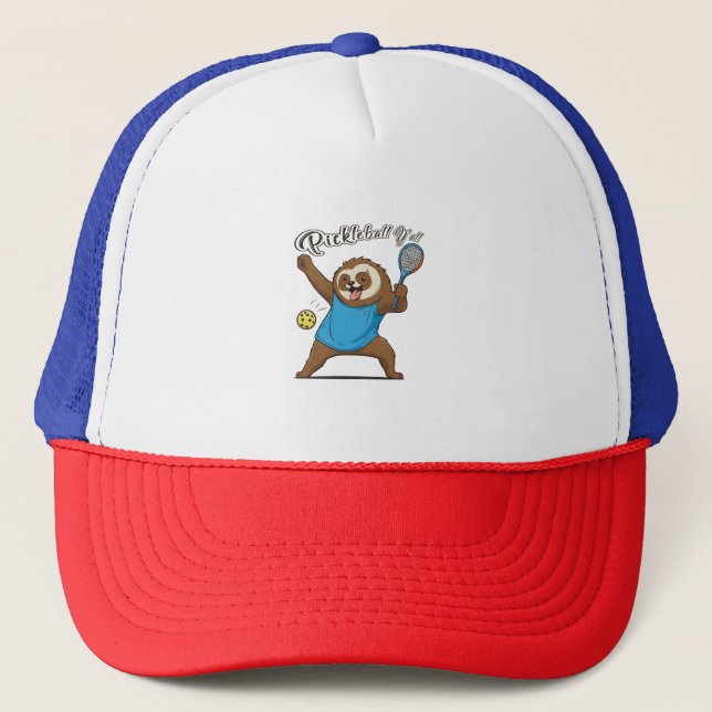 Pickleball Sloth T- Pickleball Y'all Trucker Hat (Front)