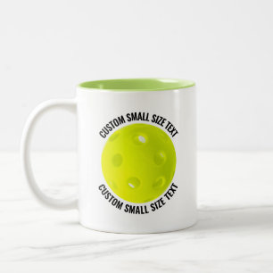 Pickleball & Small Text LIME GREEN 11oz Custom Two-Tone Coffee Mug