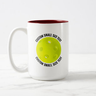 Pickleball & Small Text MAROON 15oz Custom Two-Tone Coffee Mug