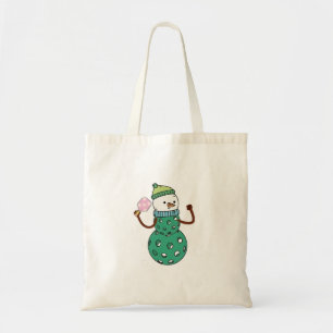 Pickleball Snowman Funny Christmas Xmas  Tote Bag