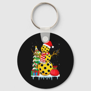 Pickleball snowman - funny pickleball christmas, key ring