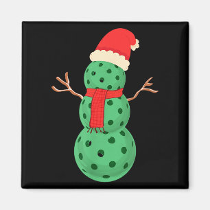 Pickleball snowman - funny pickleball christmas, magnet