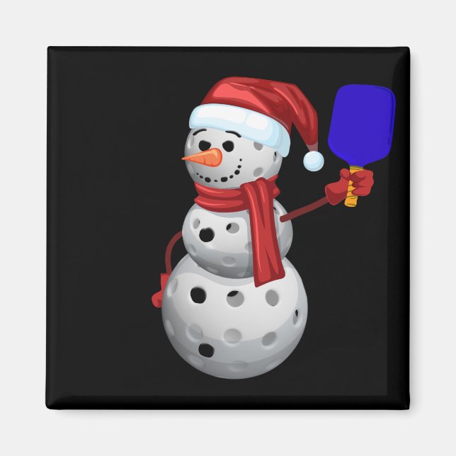 Pickleball Snowman Magnet (Front)
