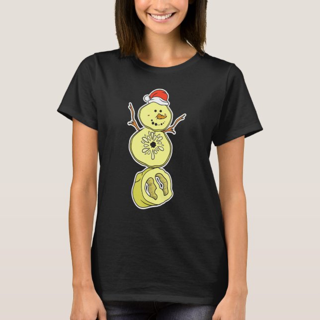 Pickleball Snowman Sports Athlete Paddle Racquet B T-Shirt (Front)