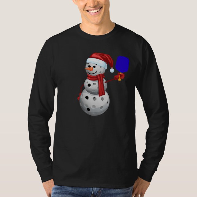 Pickleball Snowman T-Shirt (Front)