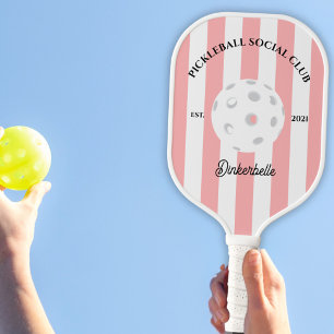Pickleball Social Club Striped Personalized Pickleball Paddle