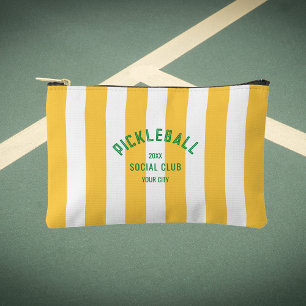 Pickleball Social Club Yellow Cabana Stripe Accessory Pouch