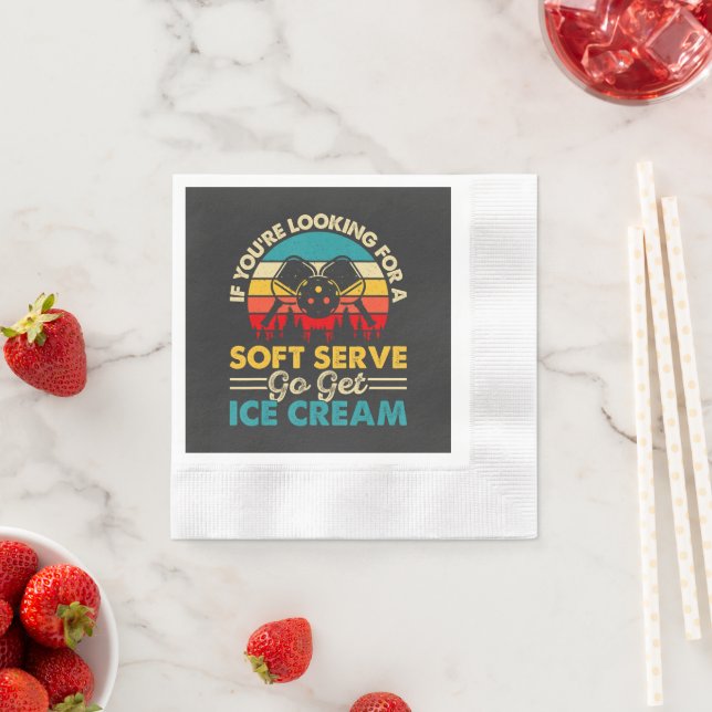 Pickleball Soft Serve Funny Sports Pun Napkin (Insitu)