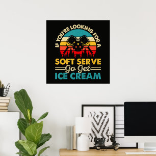 Pickleball Soft Serve Funny Sports Pun Poster