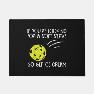 Pickleball Soft Serve Get Ice Cream Pickle Ball Me Doormat