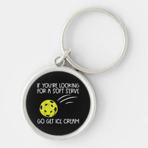 Pickleball Soft Serve Get Ice Cream Pickle Ball Me Key Ring