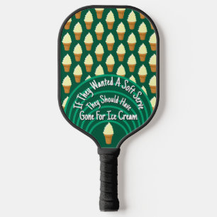 Pickleball Soft Serve Ice Cream Cones Funny Green Paddle