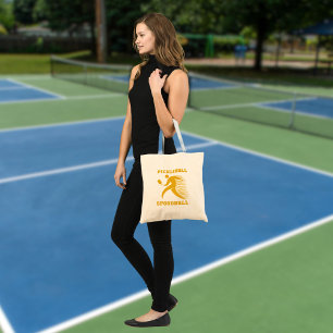Pickleball Speedball player with speed Tote Bag