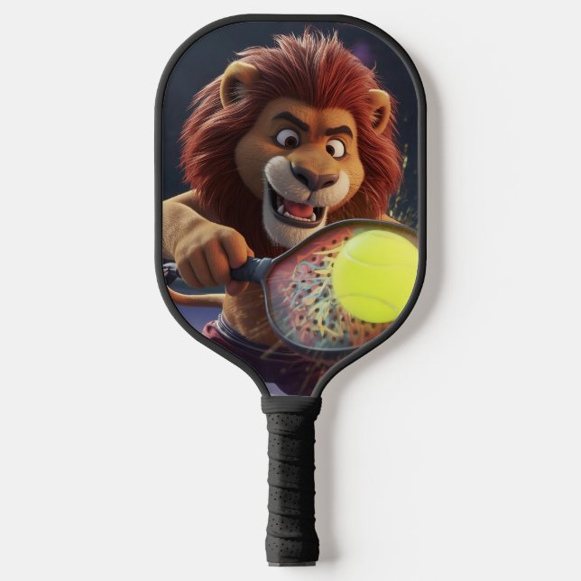 Pickleball Spirit Animal – Lion Smash Art Pickleball Paddle (Front)