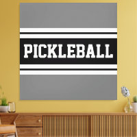 PICKLEBALL Sporty Black White Grey Racing Stripes