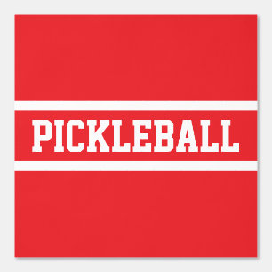 PICKLEBALL Sporty Bold Bright Red White Stripes Wallpaper