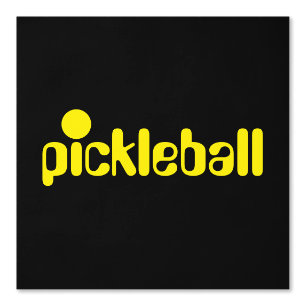 PICKLEBALL Sporty Mod Bright Yellow Text On Black Wallpaper