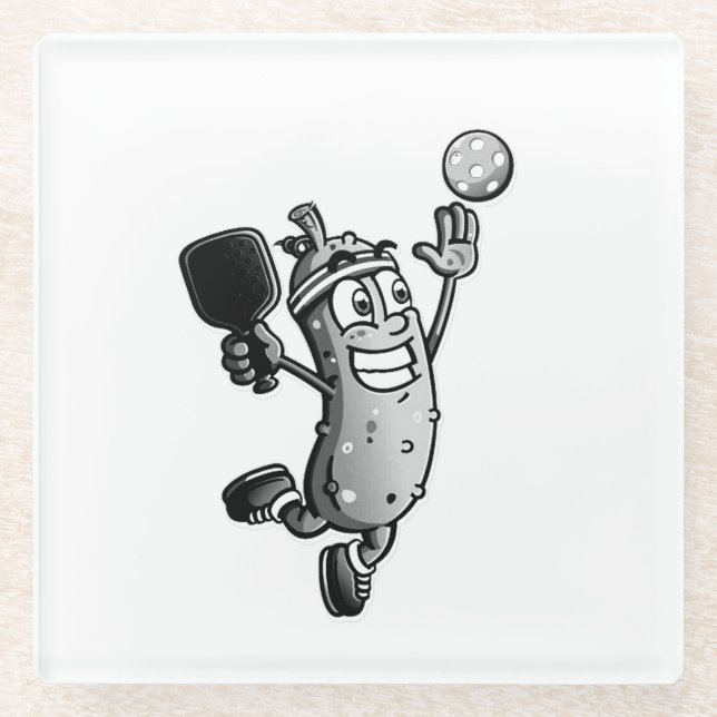 Pickleball Star Glass Coaster (Front)