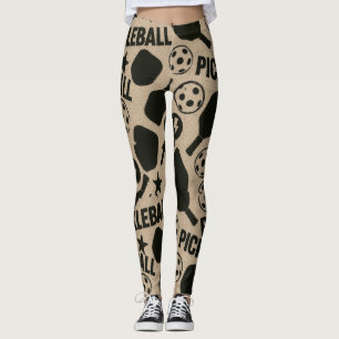 Pickleball Stencil Motif Art Leggings