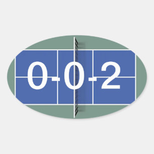 Pickleball Sticker "0-0-2" on Pickleball Court