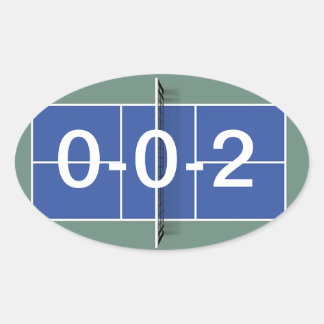 Pickleball Sticker "0-0-2" on Pickleball Court