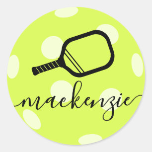 Pickleball Sticker Bright Personalized Script Name