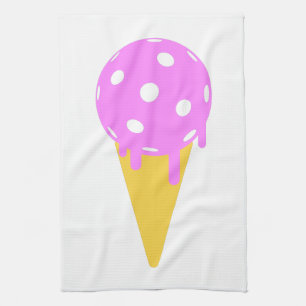Pickleball Summer Ice Cream Cone Sports Towel