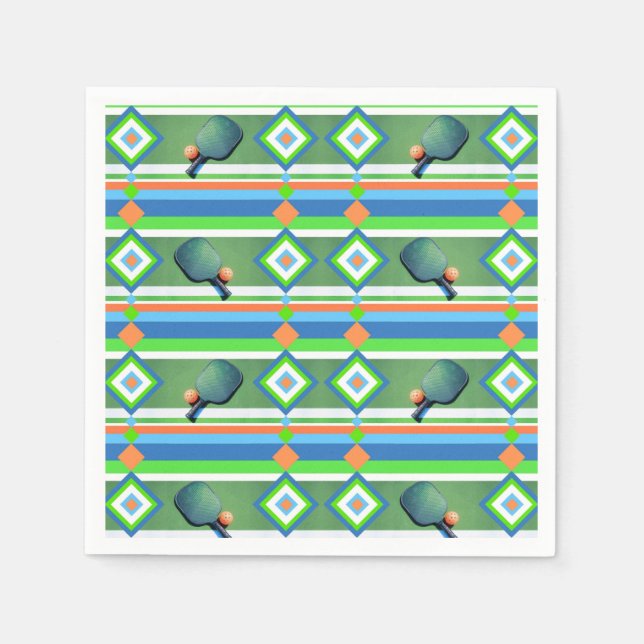 Pickleball Summer Pickleball Party Potluck Cookout Napkin (Front)