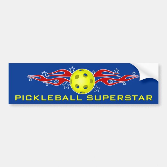 Pickleball Superstar Bumper Sticker (Front)