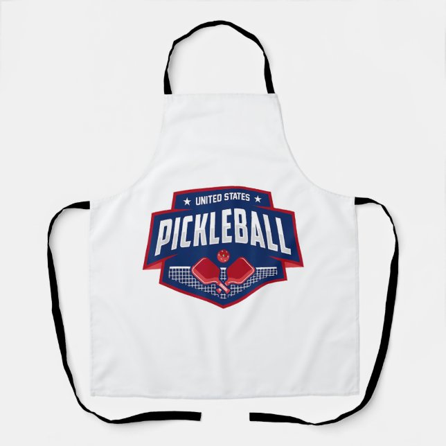 Pickleball Support the Team Pickleball Player USA  Apron (Front)