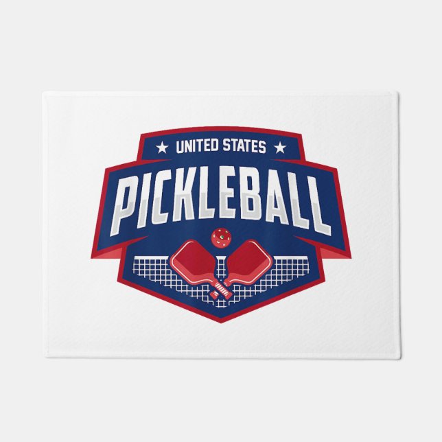 Pickleball Support the Team Pickleball Player USA  Doormat (Front)