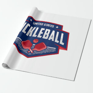Pickleball Support the Team Pickleball Player USA Wrapping Paper