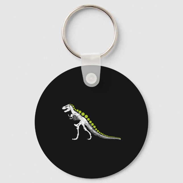 Pickleball t rex funny pickle ball dinosaur lover key ring (Front)