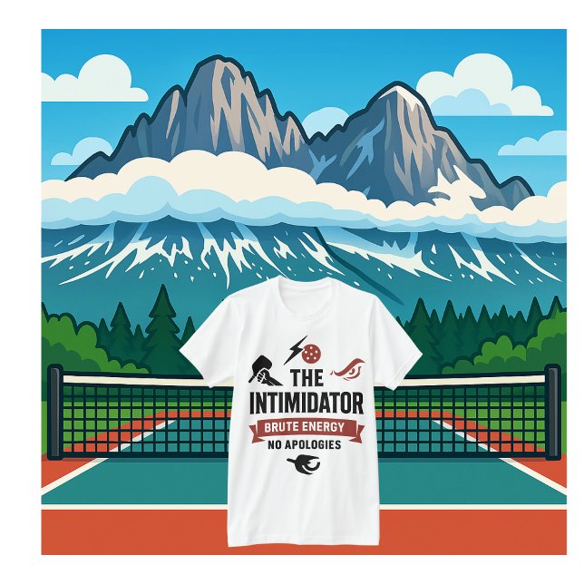 Pickleball T-Shirt With Intimidator (PICKLEBALL PERSONALIZED NAME MENS T-SHIRT)