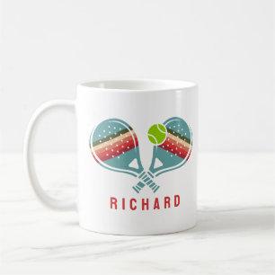 Pickleball Team Striped Paddles Custom Coffee Mug