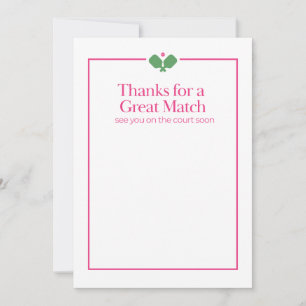 Pickleball Thank You Card   Great Match