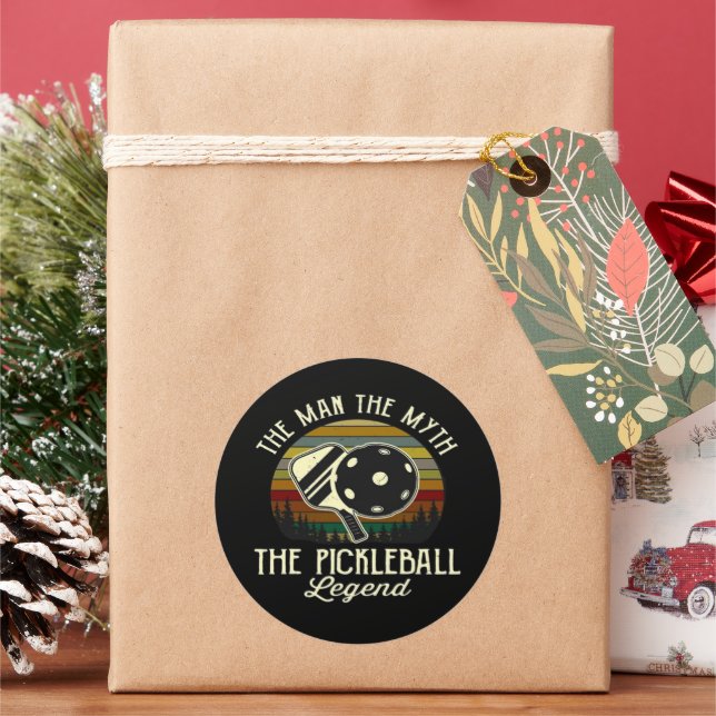 Pickleball- The Man, The Myth, The Legend  Classic Round Sticker (Holiday)