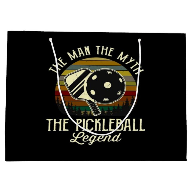 Pickleball- The Man, The Myth, The Legend  Large Gift Bag (Back)