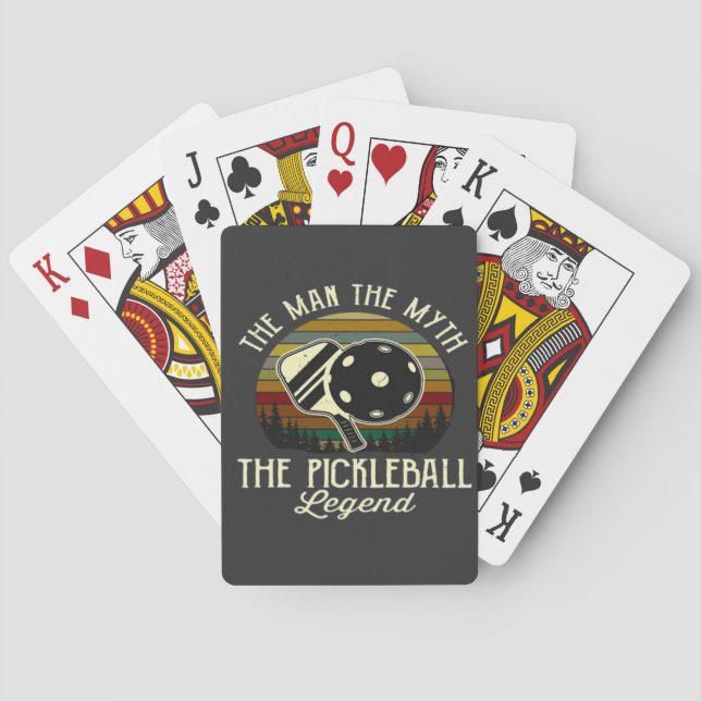 Pickleball- The Man, The Myth, The Legend  Playing Cards (Back)