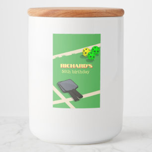 Pickleball Themed Sports Dinking Birthday Party Food Label