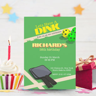 Pickleball Themed Sports Dinking Birthday Party Invitation