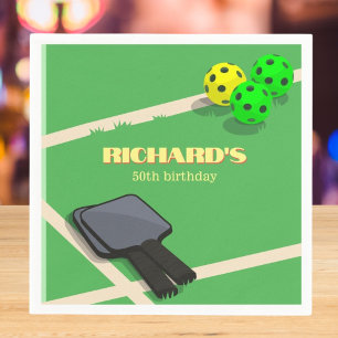 Pickleball Themed Sports Dinking Birthday Party Napkin