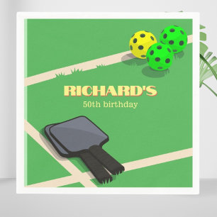 Pickleball Themed Sports Dinking Birthday Party Napkin