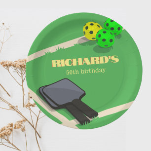 Pickleball Themed Sports Dinking Birthday Party Paper Plate