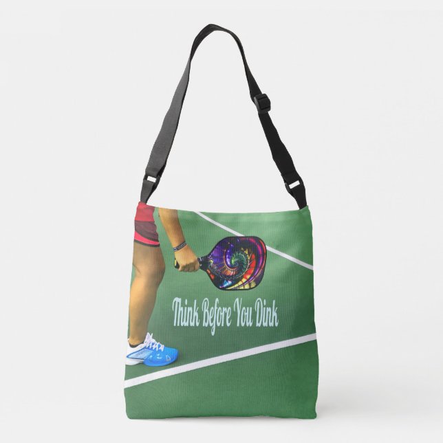 Pickleball Think Before You Dink Crossbody Bag (Back)