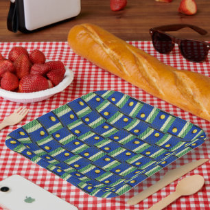 Pickleball 'Til the Streetlights Come On, Blue Paper Plate