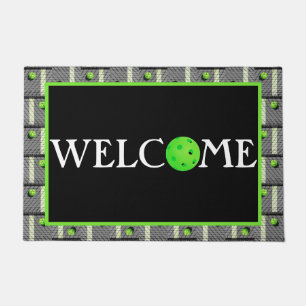 Pickleball 'Til the Streetlights Come On! Gray Doormat