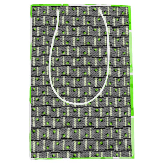 Pickleball 'Til the Streetlights Come On Grey Medium Gift Bag (Front)