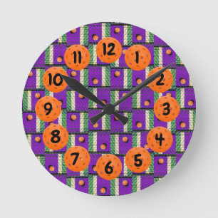 Pickleball 'Til the Streetlights Come On Purple Round Clock