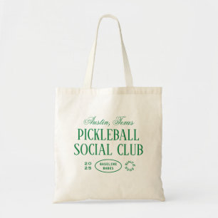 Pickleball Tote Bag in Green & White